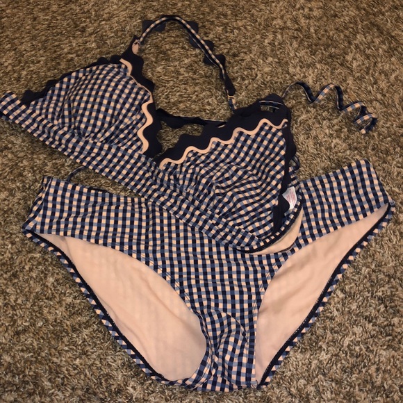 XHILARATION BIKINI Blue/Peach Size XL - Picture 3 of 7
